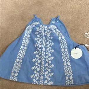 Embroidered blue crop top